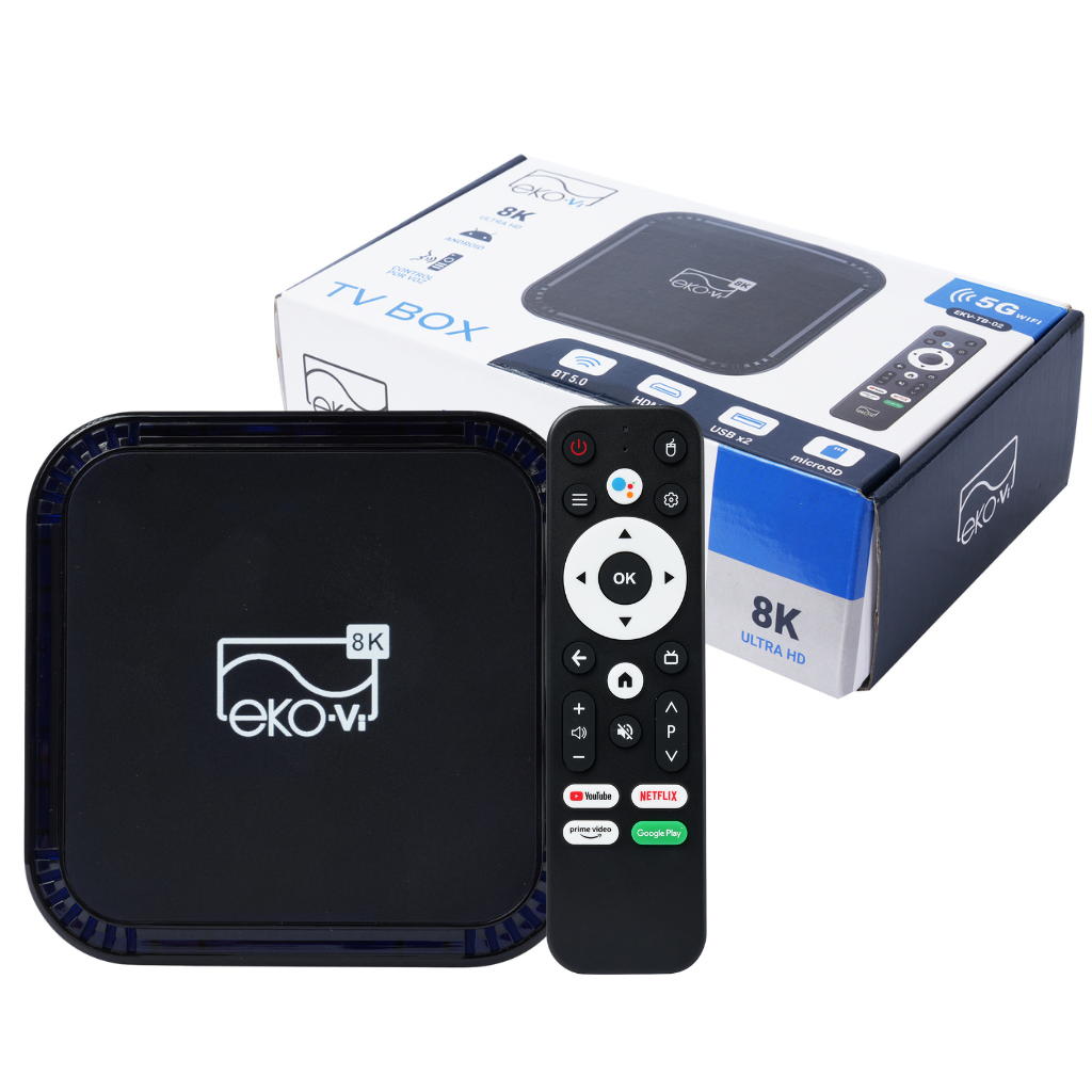 TV Box EKV-TB-02 8K Ultra HD 5G WiFi Bluetooth Negro EKO-Vi